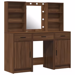 vidaXL Set Tavolo da Trucco 3 pcs Legno vecchio 50 x 41 x 135 cm - Vista aggiuntiva 2
