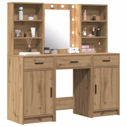 vidaXL Set Tavolo da Trucco 3 pcs rovere artigianale 50 x 41 x 135 cm - Vista aggiuntiva 3