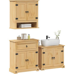 Vidaxl - Set Mobili da Bagno 3 pz Corona in Legno Massello di Pino 884448