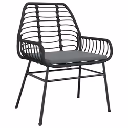vidaXL Set da Pranzo da Giardino con Cuscini 5 pz Polyrattan Vetro - Vista aggiuntiva 3