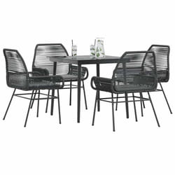 vidaXL Set da Pranzo da Giardino con Cuscini 5 pz Polyrattan Vetro