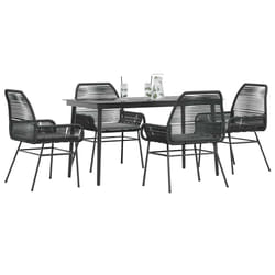 vidaXL Set da Pranzo da Giardino con Cuscini 5 pz Polyrattan Vetro