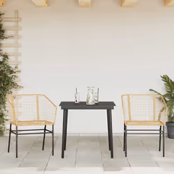 vidaXL Set da Pranzo da Giardino 3 pz Marrone in Polyrattan Vetro - Vista aggiuntiva 3