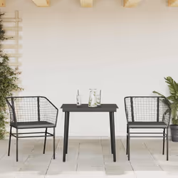 vidaXL Set da Pranzo da Giardino 3 pz con Cuscini Polyrattan Vetro - Vista aggiuntiva 3