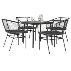 vidaXL Set da Pranzo da Giardino con Cuscini 5 pz Polyrattan Vetro