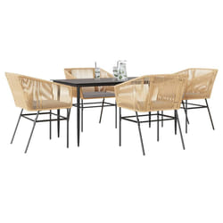 vidaXL Set da Pranzo da Giardino 5pz con Cuscini Polyrattan Vetro