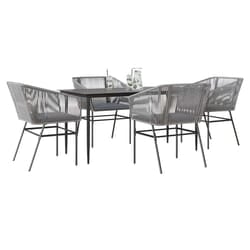 vidaXL Set da Pranzo da Giardino 5 pz con Cuscini Polyrattan Vetro
