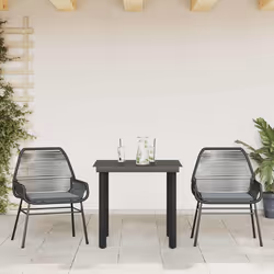 vidaXL Set da Pranzo da Giardino 3 pz con Cuscini Polyrattan Vetro - Vista aggiuntiva 3