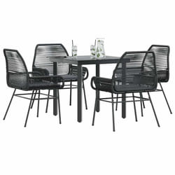 vidaXL Set da Pranzo da Giardino con Cuscini 5 pz Polyrattan Vetro
