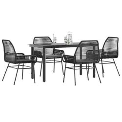 vidaXL Set da Pranzo da Giardino con Cuscini 5 pz Polyrattan Vetro
