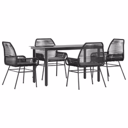 vidaXL Set da Pranzo da Giardino con Cuscini 5 pz Polyrattan Vetro - Vista aggiuntiva 2