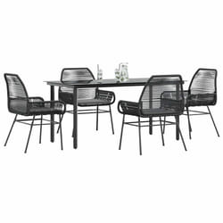 vidaXL Set da Pranzo da Giardino con Cuscini 5 pz Polyrattan Vetro