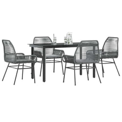 vidaXL Set da Pranzo da Giardino 5 pz con Cuscini Polyrattan Vetro