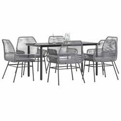 vidaXL Set da Pranzo da Giardino 7 pz con Cuscini Polyrattan Vetro