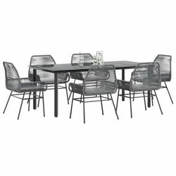 vidaXL Set da Pranzo da Giardino 7 pz con Cuscini Polyrattan Vetro