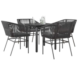 vidaXL Set da Pranzo da Giardino con Cuscini 5 pz Polyrattan Vetro