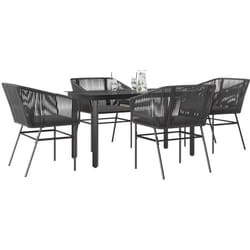 Vidaxl - Set da Pranzo da Giardino con Cuscini 5 pz Polyrattan Vetro