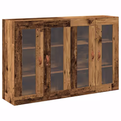 vidaXL Pensile 2 pcs Legno vecchio 69.5 x 34 x 90 cm Legno multistrato - Vista aggiuntiva 2