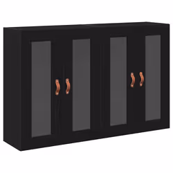 vidaXL Pensile 2 pcs Rovere nero 69.5 x 34 x 90 cm Legno multistrato - Vista aggiuntiva 2