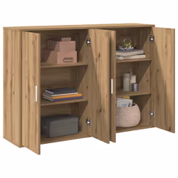 vidaXL Credenza rovere artigianale 60 x 31 x 84 cm Legno multistrato - Vista aggiuntiva 3
