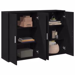 vidaXL Credenza Rovere nero 60 x 31 x 84 cm Legno multistrato - Vista aggiuntiva 3
