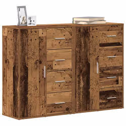 vidaXL Sideboards con cassetto 2 pcs Legno vecchio 60 x 31 x 84 cm - Vista aggiuntiva 3