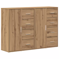 vidaXL Sideboards 2 pcs rovere artigianale 60 x 31 x 84 cm - Vista aggiuntiva 2