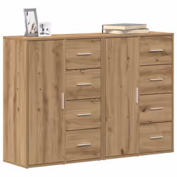 vidaXL Sideboards 2 pcs rovere artigianale 60 x 31 x 84 cm - Vista aggiuntiva 3
