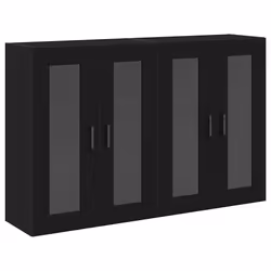 vidaXL Pensile 2 pcs Rovere nero 69.5 x 34 x 90 cm Legno multistrato - Vista aggiuntiva 2