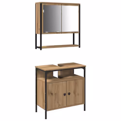 vidaXL Set di mobili per il bagno 2 pcs Marrone 60 x 30 x 60 cm - Vista aggiuntiva 2