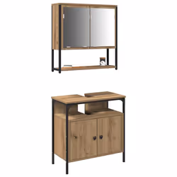 vidaXL Set di mobili per il bagno 2 pcs Marrone 60 x 30 x 60 cm - Vista aggiuntiva 3