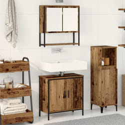 vidaXL Set di mobili da bagno 2 pezzi in legno vecchio e legno ingegnerizzato