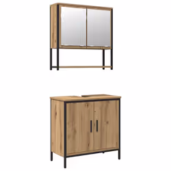 vidaXL Set di mobili per il bagno 2 pcs Marrone 60 x 30 x 60 cm - Vista aggiuntiva 2