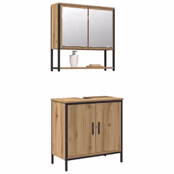 vidaXL Set di mobili per il bagno 2 pcs Marrone 60 x 30 x 60 cm - Vista aggiuntiva 3