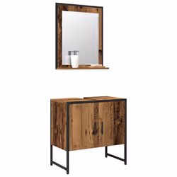 vidaXL Set di mobili per il bagno 2 pcs Marrone 60 x 33 x 60 cm - Vista aggiuntiva 3