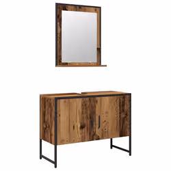 vidaXL Set di mobili per il bagno 2 pcs Marrone 80 x 33 x 60 cm - Vista aggiuntiva 2