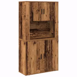 vidaXL Highboard Legno vecchio 80 x 33 x 150 cm Legno multistrato - Vista aggiuntiva 2