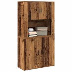 vidaXL Highboard Legno vecchio 80 x 33 x 150 cm Legno multistrato - Vista aggiuntiva 3