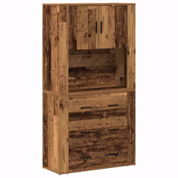 vidaXL Alta Cassettiera con cassetto Legno vecchio 80 x 33 x 150 cm - Vista aggiuntiva 2