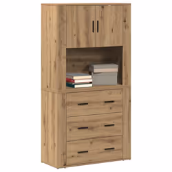 vidaXL Alta Cassettiera rovere artigianale 80 x 33 x 150 cm - Vista aggiuntiva 3