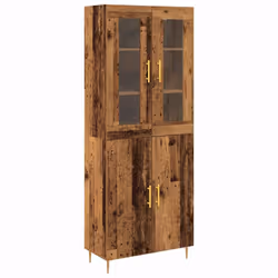 vidaXL Credenza 2 pcs Legno vecchio 69,5 x 34 x 180 cm - Vista aggiuntiva 2