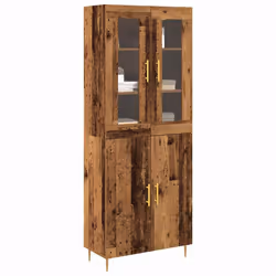 vidaXL Credenza 2 pcs Legno vecchio 69,5 x 34 x 180 cm - Vista aggiuntiva 3