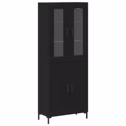 vidaXL Credenza 2 pcs Rovere nero 69,5 x 34 x 180 cm Legno multistrato - Vista aggiuntiva 2