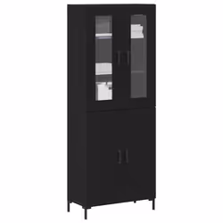 vidaXL Credenza 2 pcs Rovere nero 69,5 x 34 x 180 cm Legno multistrato - Vista aggiuntiva 3