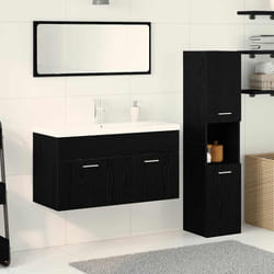 vidaXL Set di Mobili per Bagno 4 pcs Rovere Nero 90 x 38.5 x 46 cm