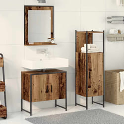 vidaXL Set di mobili per il bagno 3 pcs Marrone 33 x 33 x 102.5 cm