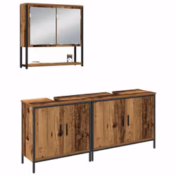 vidaXL Set di mobili per il bagno 3 pcs Marrone 80 x 30 x 44 cm - Vista aggiuntiva 3
