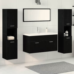 vidaXL Set di Mobili per il Bagno 5 pcs Rovere Nero 30 x 30 x 130 cm