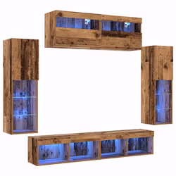 vidaXL Set di Mobiletto da TV a Parete 6 pcs Legno vecchio - Vista aggiuntiva 2