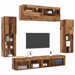 vidaXL Set di Mobiletto da TV a Parete 6 pcs Legno vecchio - Vista aggiuntiva 3